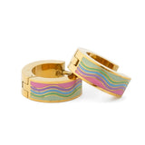 Pastel Rainbow Hoop Earrings - Pip Pop Post