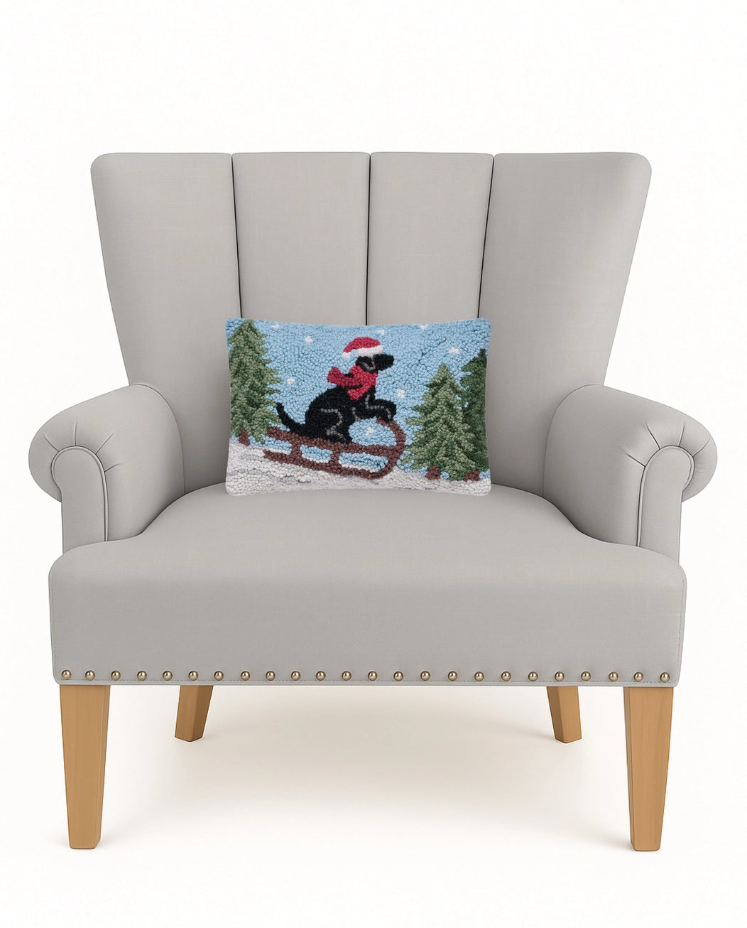 Black Lab Sledding Hook Pillow - Peking Handicraft