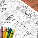 Ice Cream Coloring Tablecloth - Creative Crayons Workshop