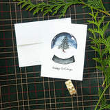 Winter Snow Globe Note Card - Finding Silver Pennies