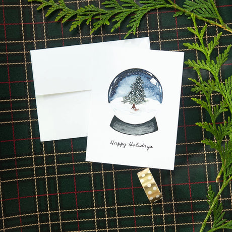 Winter Snow Globe Note Card - Finding Silver Pennies