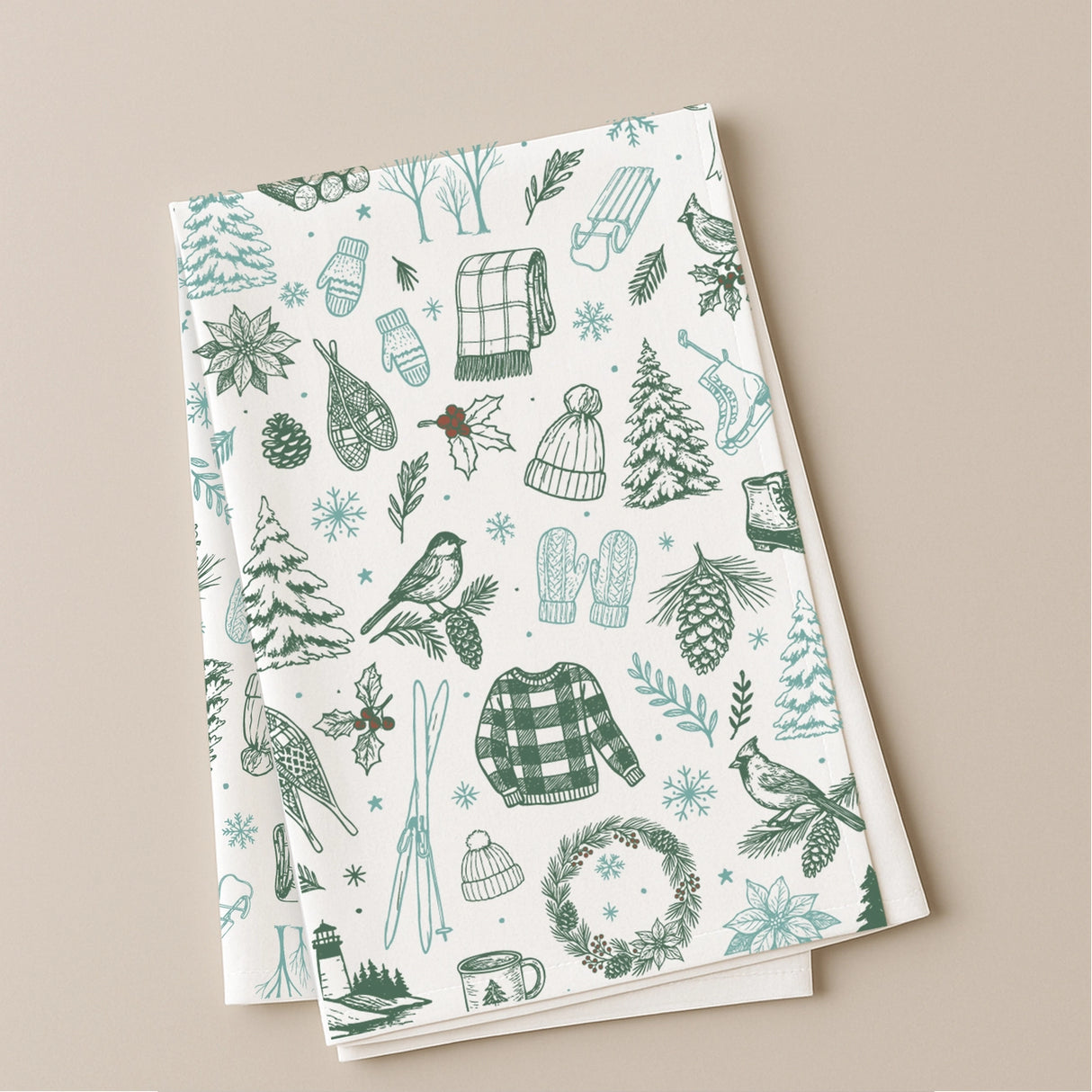 Cozy Winter Wonders Tea Towel - Reclaimed Maine