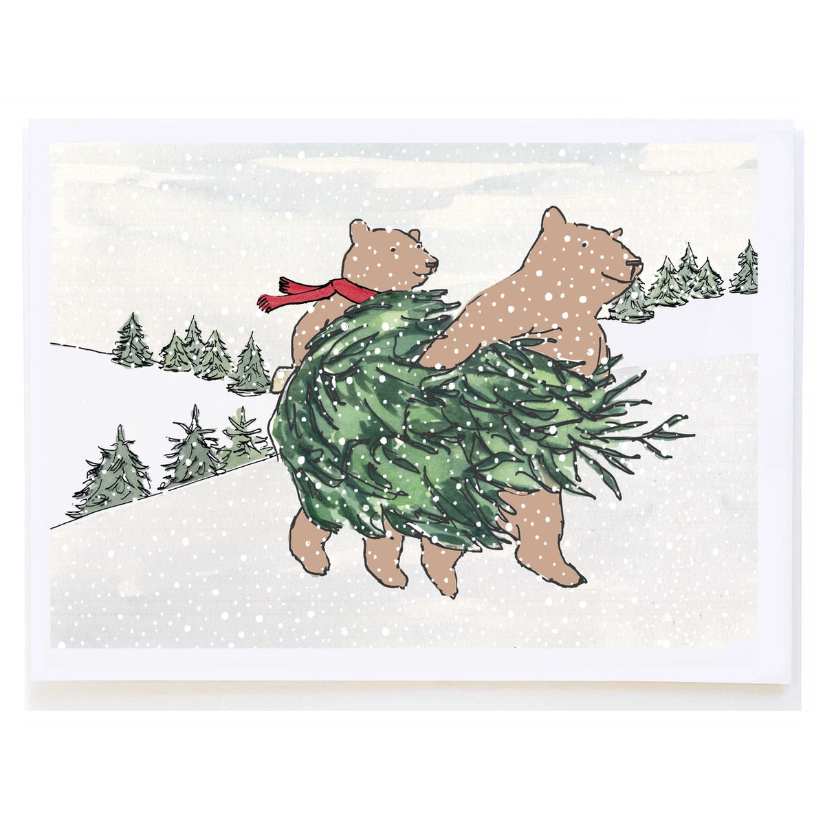 Bears and a Tree Holiday Card - mollyOcards
