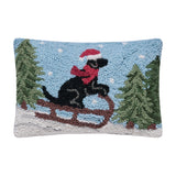 Black Lab Sledding Hook Pillow - Peking Handicraft
