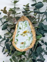 Daisies Oyster Trinket Dish - Alison Brooke Designs | Handmade in Maine