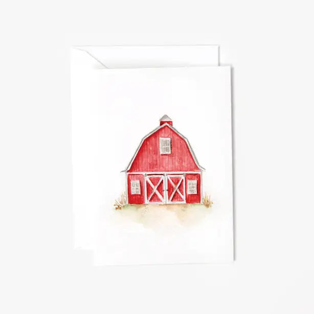 Red Barn Mini Notecard - emily lex studio