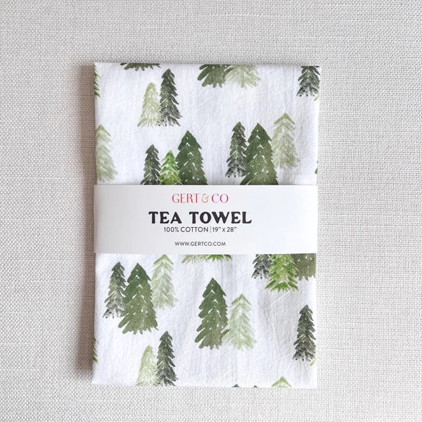 Watercolor Forest Trees Kitchen Tea Towel - Gert & Co