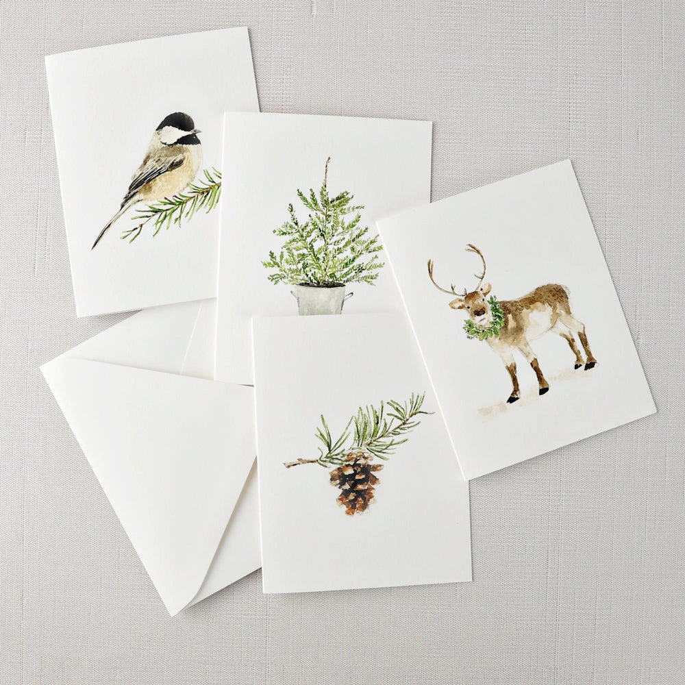 Evergreen Holiday Notecard Set - emily lex studio