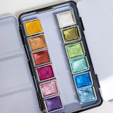 12 Metallic Watercolor Paint Palette - Bailey Rae Studio