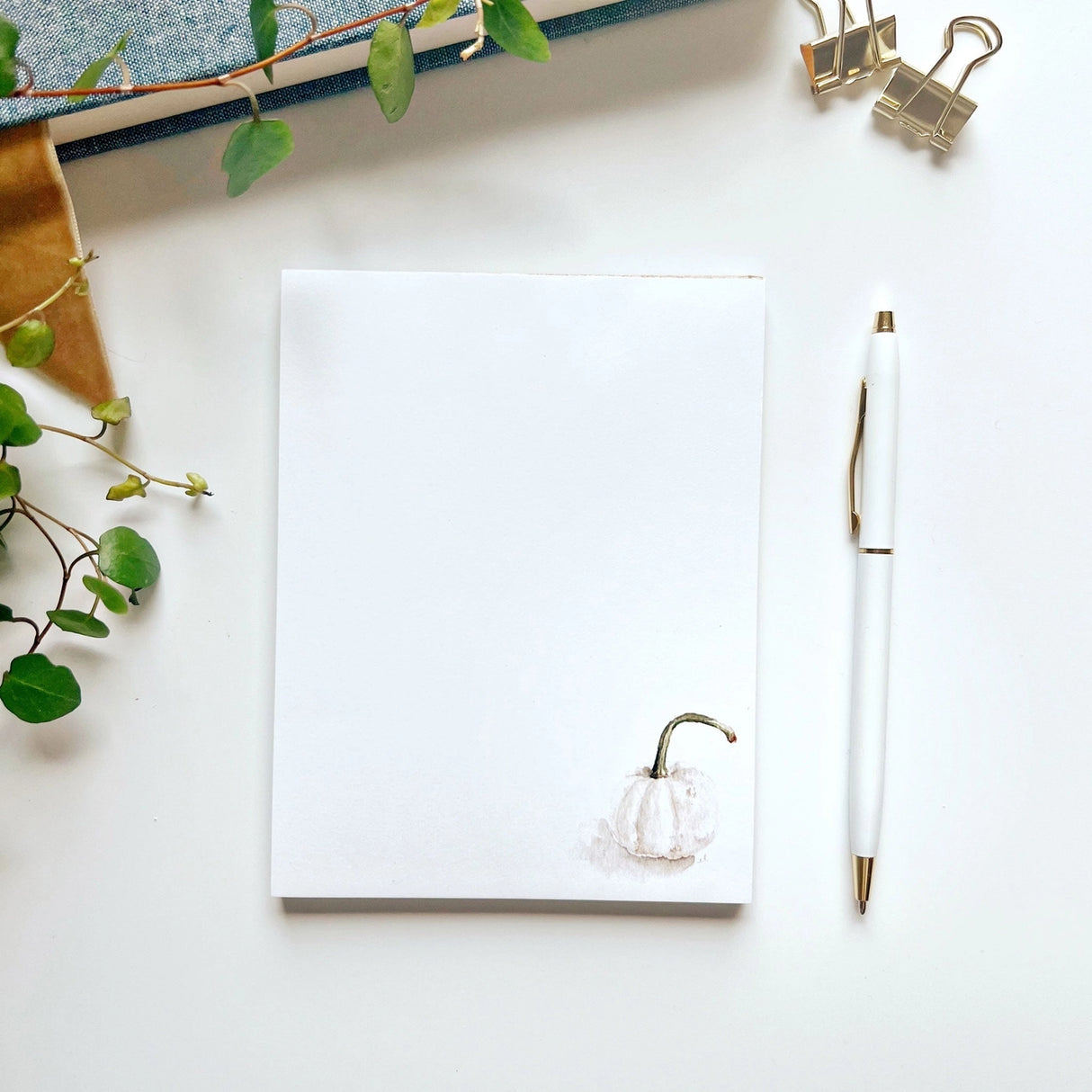 White Pumpkin Notepad - emily lex studio