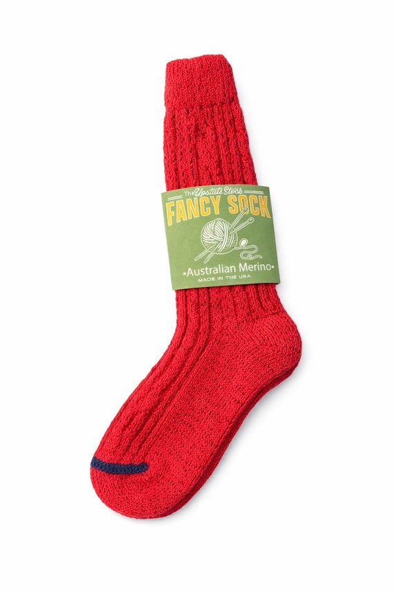 The Merino Fancy Red Sock - Upstate Stock | MADE IN THE USA