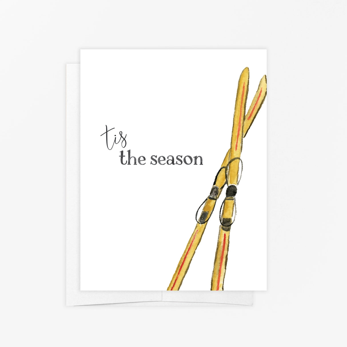 Tis the Season Skiing Greeting Card - Emmy + Olly