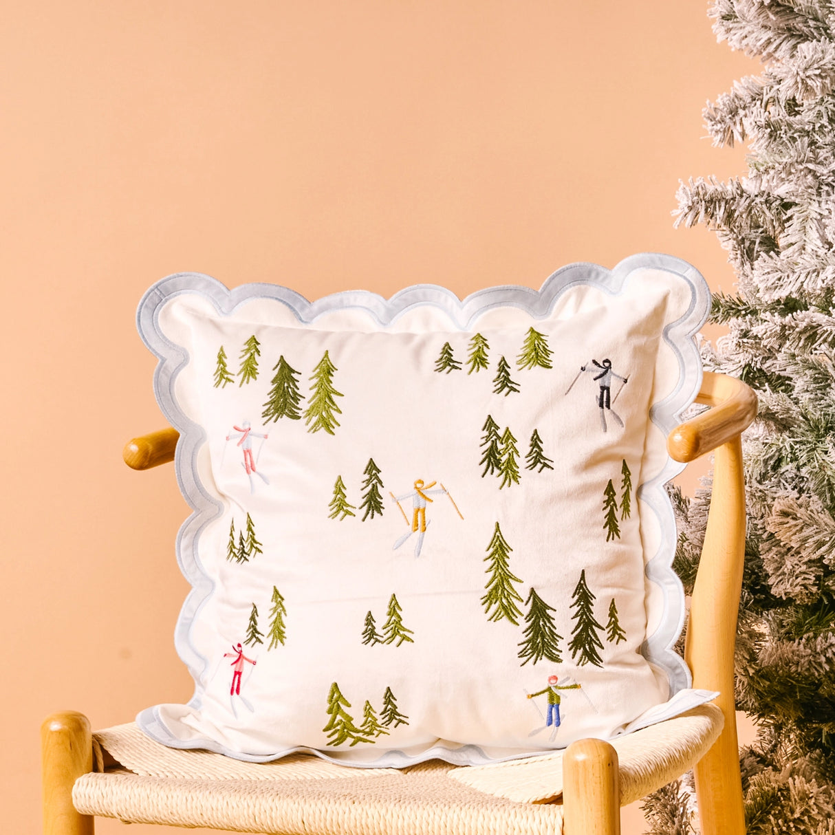 Aprés Ski Scalloped Square Pillow - The Darling Effect