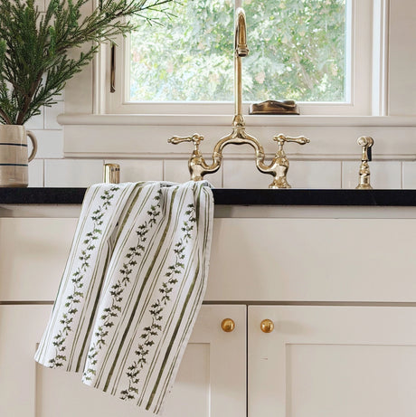 Holly Stripe Cotton Tea Towel - emily lex studio