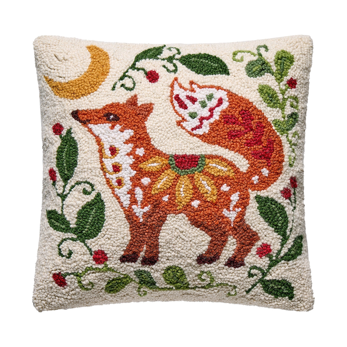 Holiday Fox Hook Pillow - Peking Handicraft