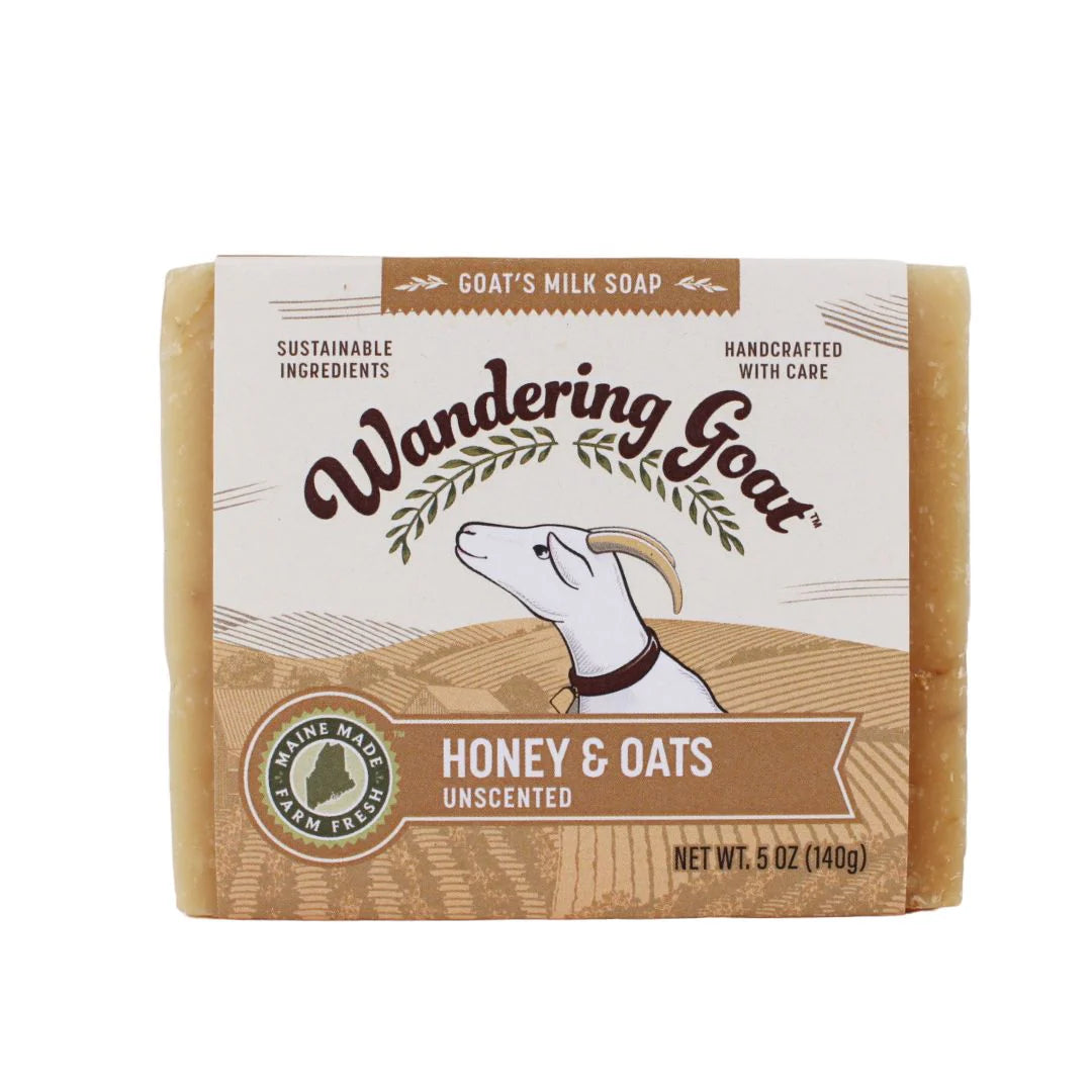 Honey & Oats Unscented Goat Milk Soap - Wandering Goat Maine