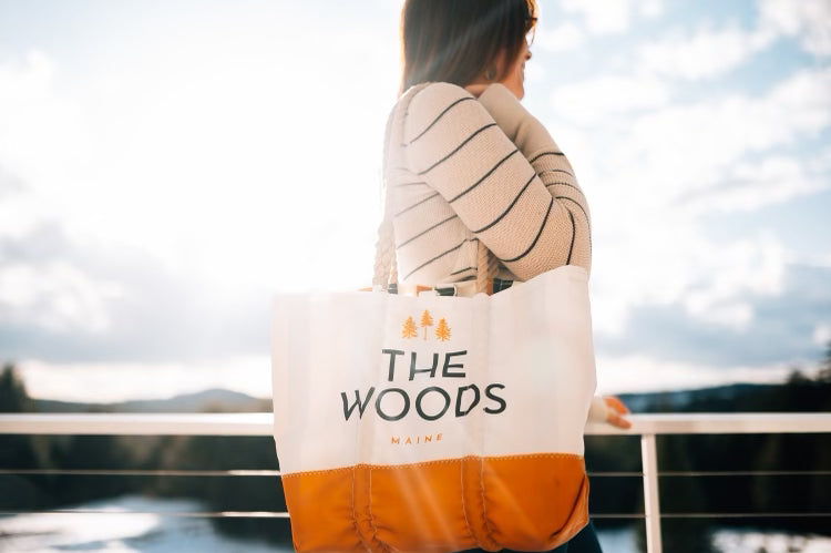 The Woods Maine® Medium Sea Bags® Tote with Pinstriped Liner and Clasp