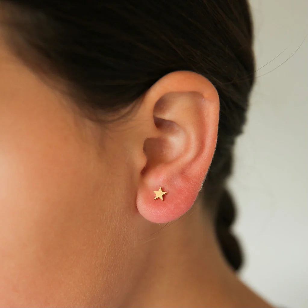 Mini Gold Star Stud Earrings - Pip Pop Post