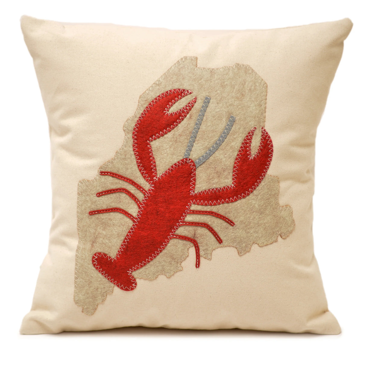 State of Maine Lobster 18" Pillow - The Salty Cottage | MADE IN THE USA