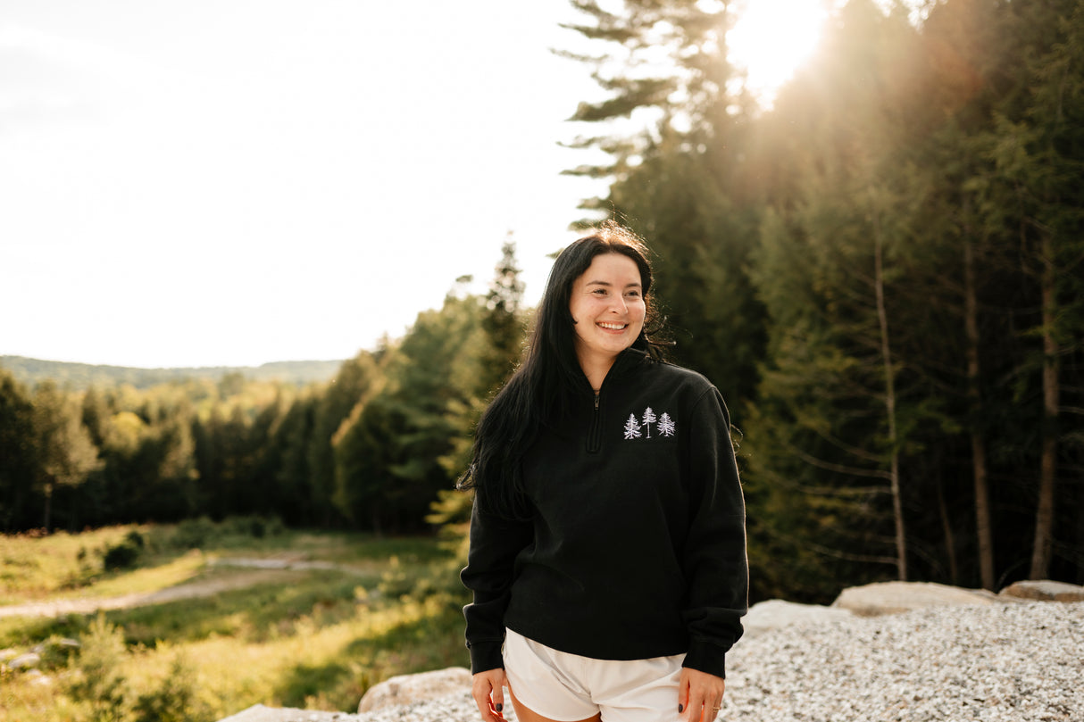 The Woods Maine®: Three Pines® Embroidered Adult Quarter Zip (Two Styles Available)