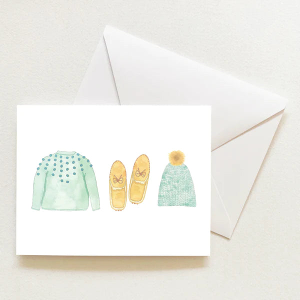 Mint Bundle Up Individual Note Card - Sara Fitz