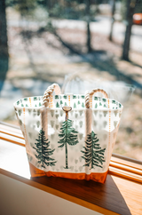 The Woods Maine:  Three Pines®  Forest Lined Handbag with Clasp by Sea Bags®