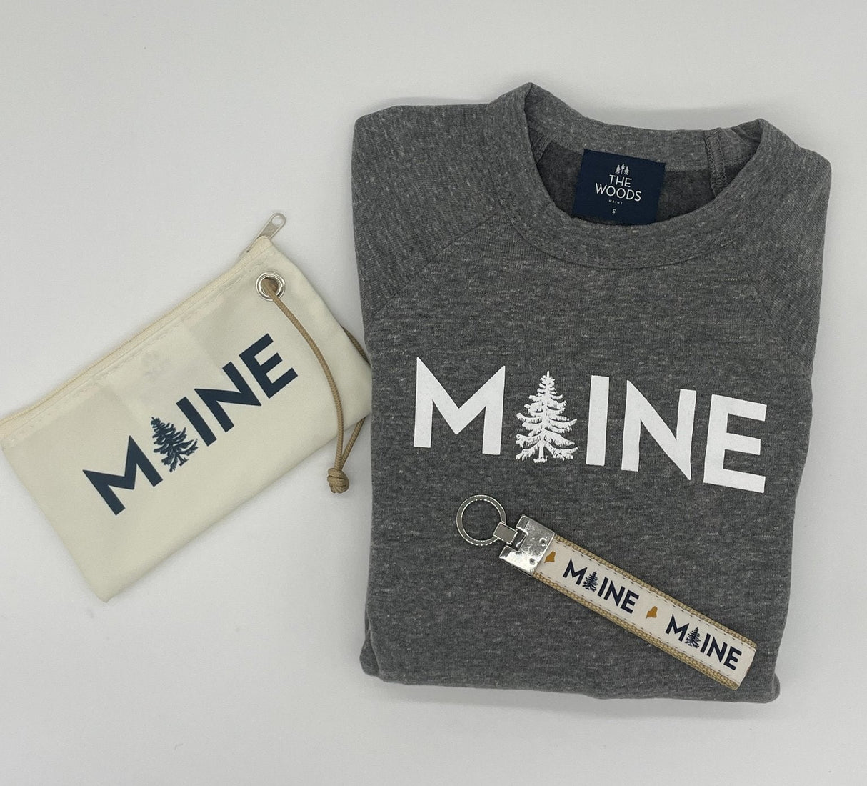 BUNDLE: My Maine Crewneck + Key Ring + Sea Bags® Wristlet