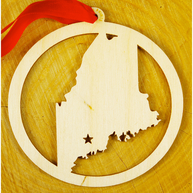 Maine Wood Ornament - Kimball Prints