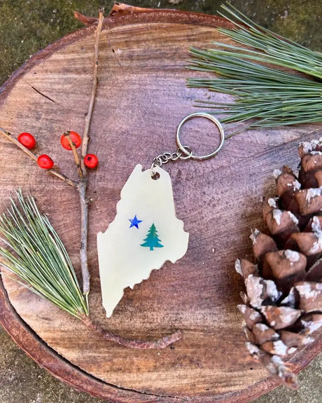 1901 Maine Flag Key Chain - KTap Designs - The Woods Maine