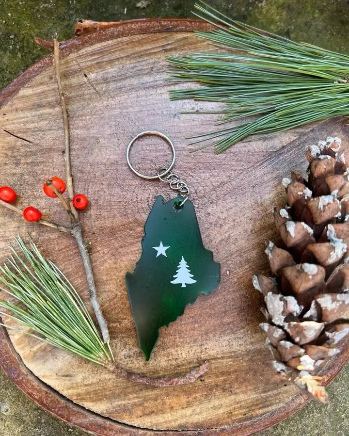 1901 Maine Flag Key Chain - KTap Designs - The Woods Maine