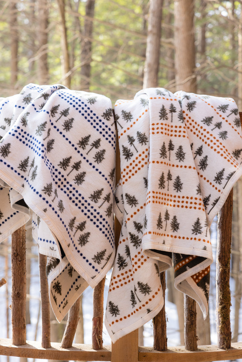 The Woods Maine: Three Pines® x ChappyWrap® Maine's Best Heirloom Blanket | Rust Colorway Available!