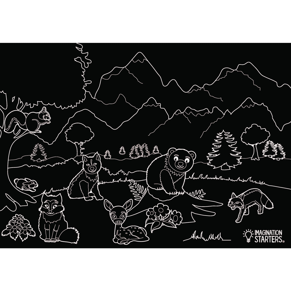 Chalkboard Wildlife Placemat - Imagination Starters
