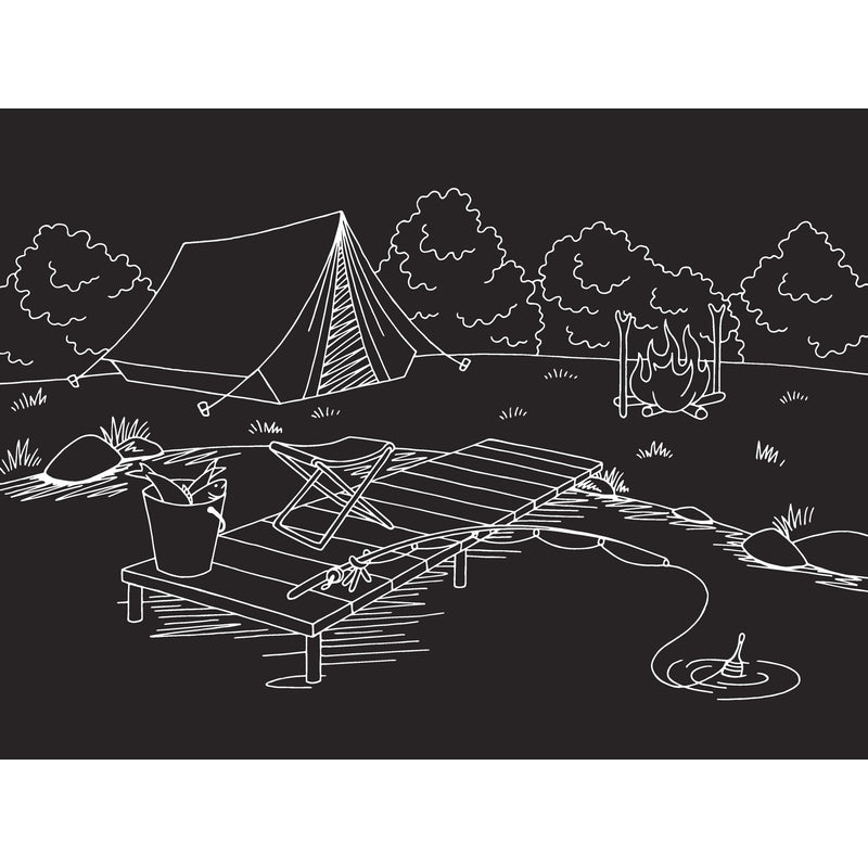 Chalkboard Camping Placemat - Imagination Starters