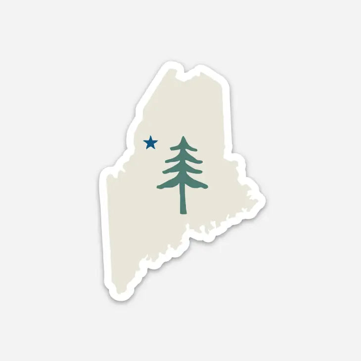 Maine State Flag Sticker - Reclaimed Maine