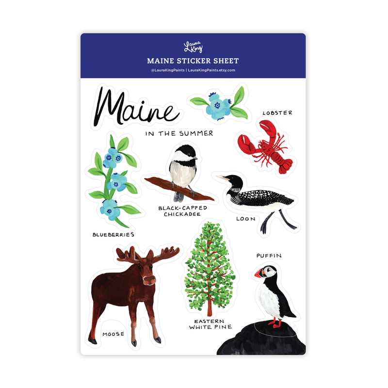 Maine in Summer Sticker Sheets - Laura King Paints