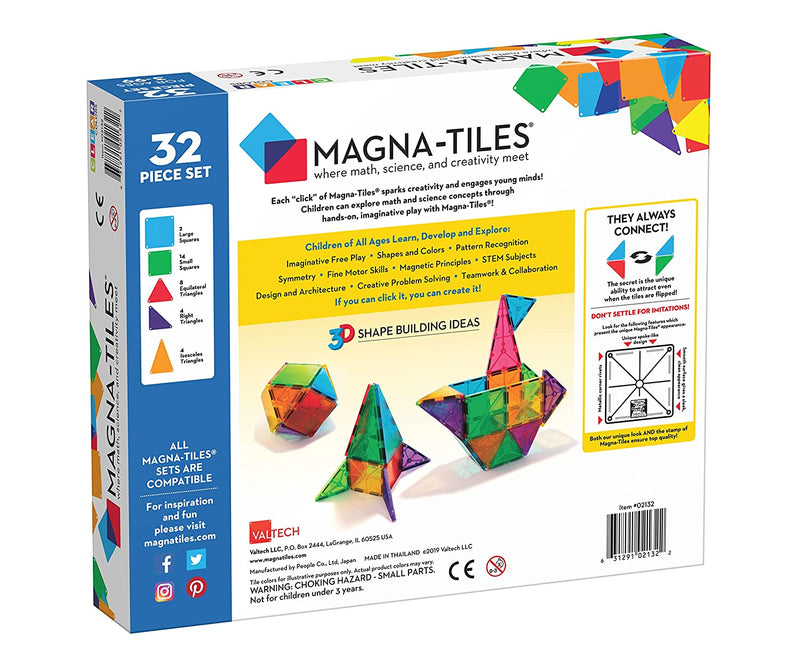 Magna-Tiles® Clear Colors 32-Piece Set