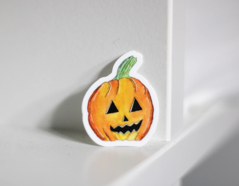 Mini Halloween Pumpkin Sticker - S & D