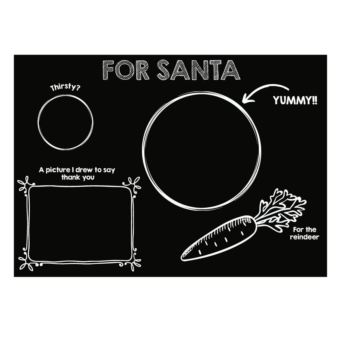 Chalkboard Santa's Cookies Placemat - Imagination Starters - The Woods Maine