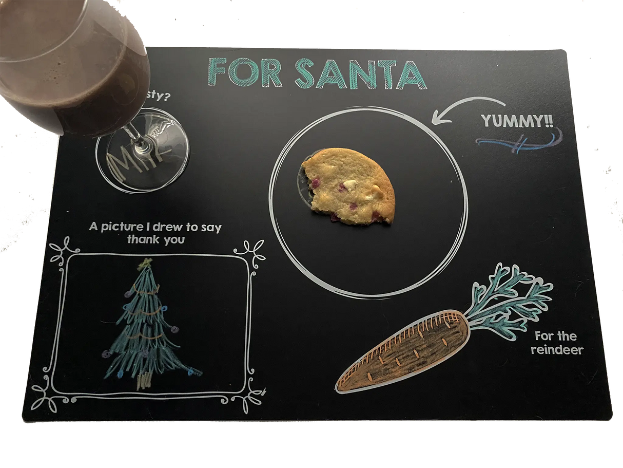 Chalkboard Santa's Cookies Placemat - Imagination Starters - The Woods Maine