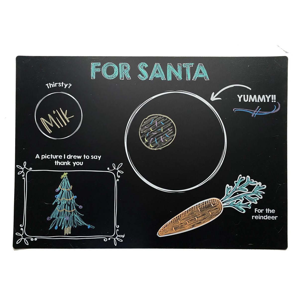 Chalkboard Santa's Cookies Placemat - Imagination Starters - The Woods Maine