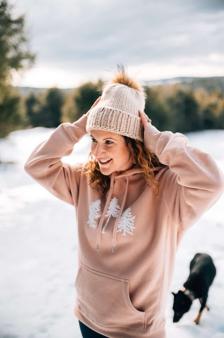 Dusty Pink Three Pines® Adult Maine Heavy Hoodie Sweatshirt - The Woods Maine