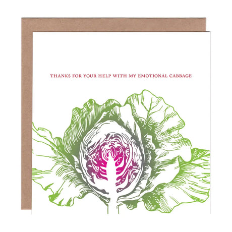 Emotional Cabbage Card - Ampersand M Studio - The Woods Maine