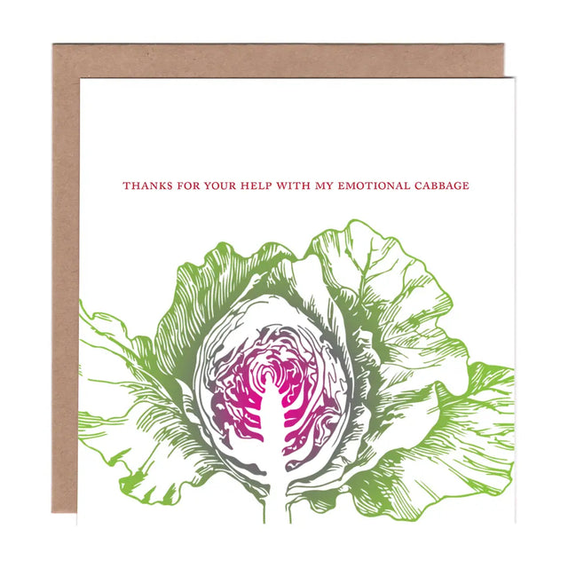 Emotional Cabbage Card - Ampersand M Studio - The Woods Maine
