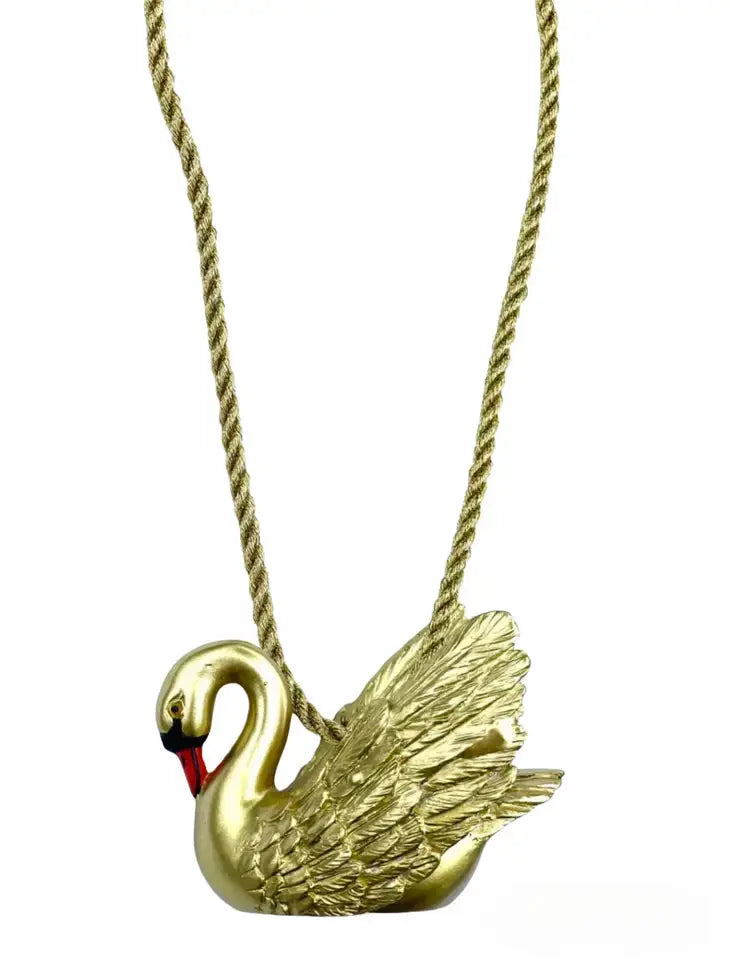 Gold Swan Necklace -  Gunner & Lux - The Woods Maine