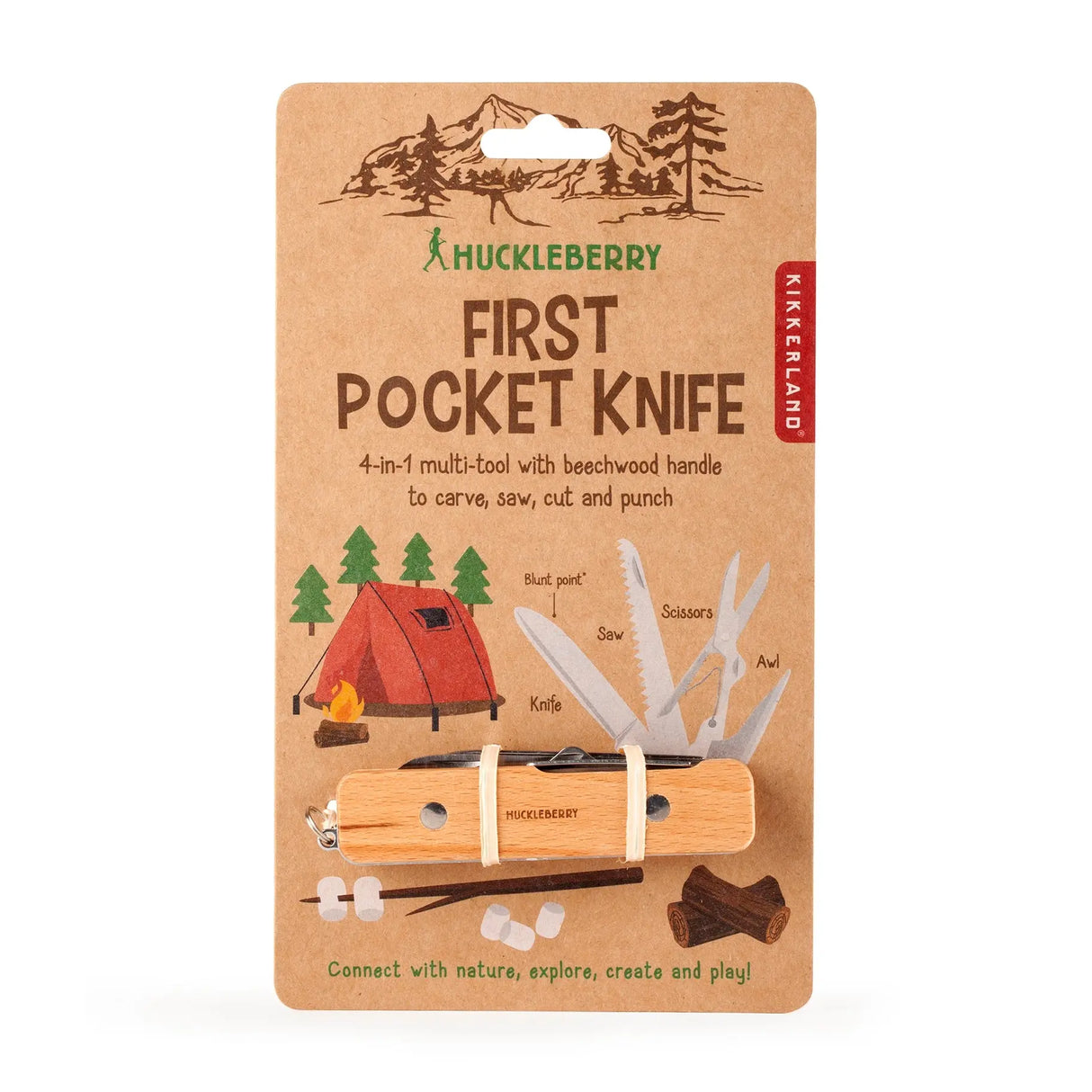 Huckleberry First Pocket Knife - Kikkerland - The Woods Maine