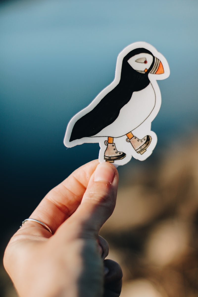 Maine Puffin with Boots Sticker - S&D