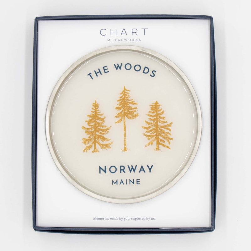 The Woods Maine® Norway Wine Bottle Coaster by CHART Metalworks