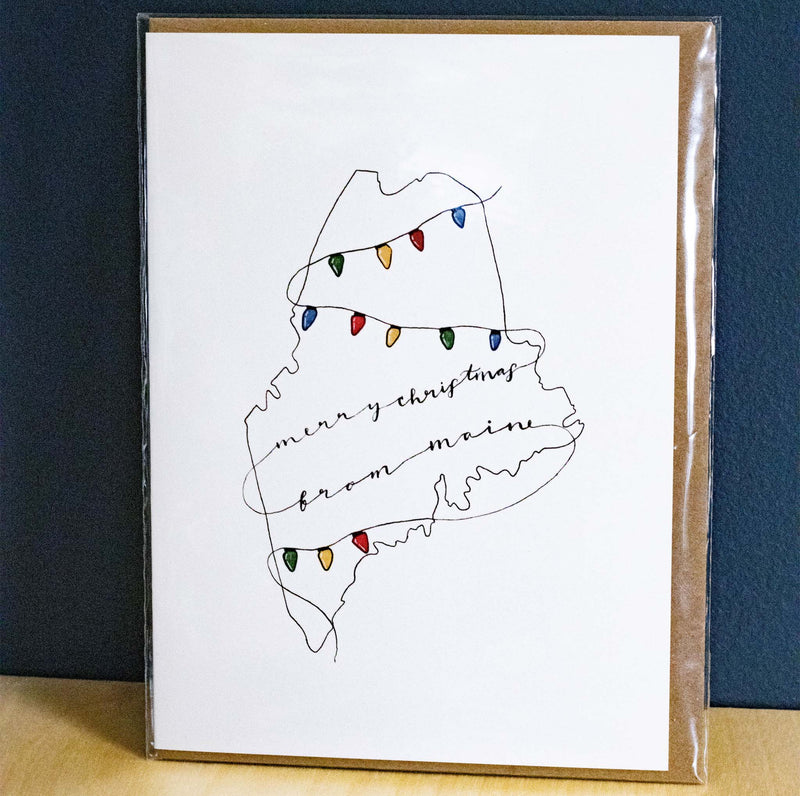 Merry Christmas Lights Maine Card - S&D