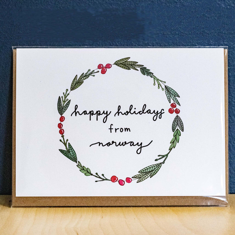 Happy Holiday Wreath Norway Card - S&D