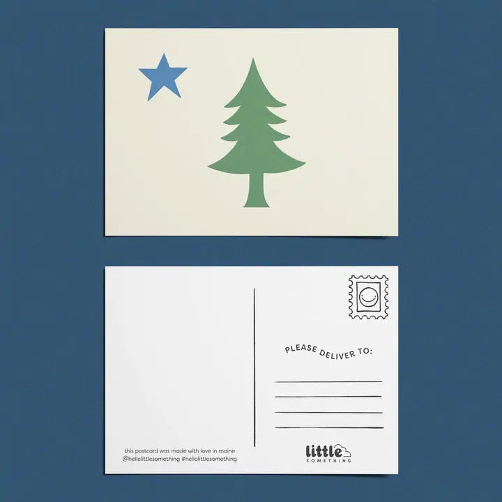 Maine Bicentennial 1901 Flag Postcard - Little Something Co. - The Woods Maine